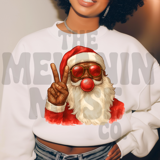 Melanin Bubble Gum Poppin’ Santa Sweatshirt
