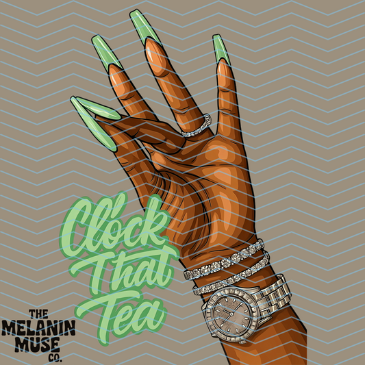 Clock That Tea PNG - Mint Green