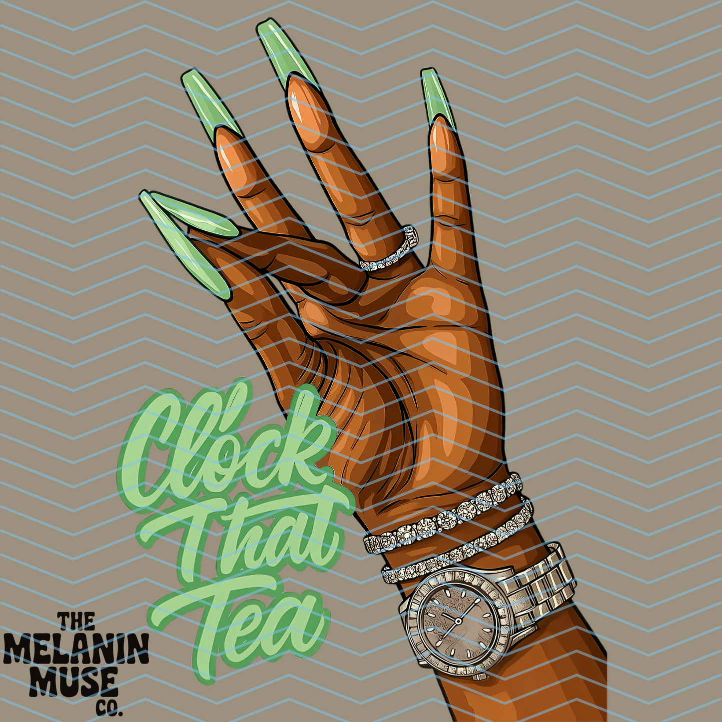 Clock That Tea DTF Transfer