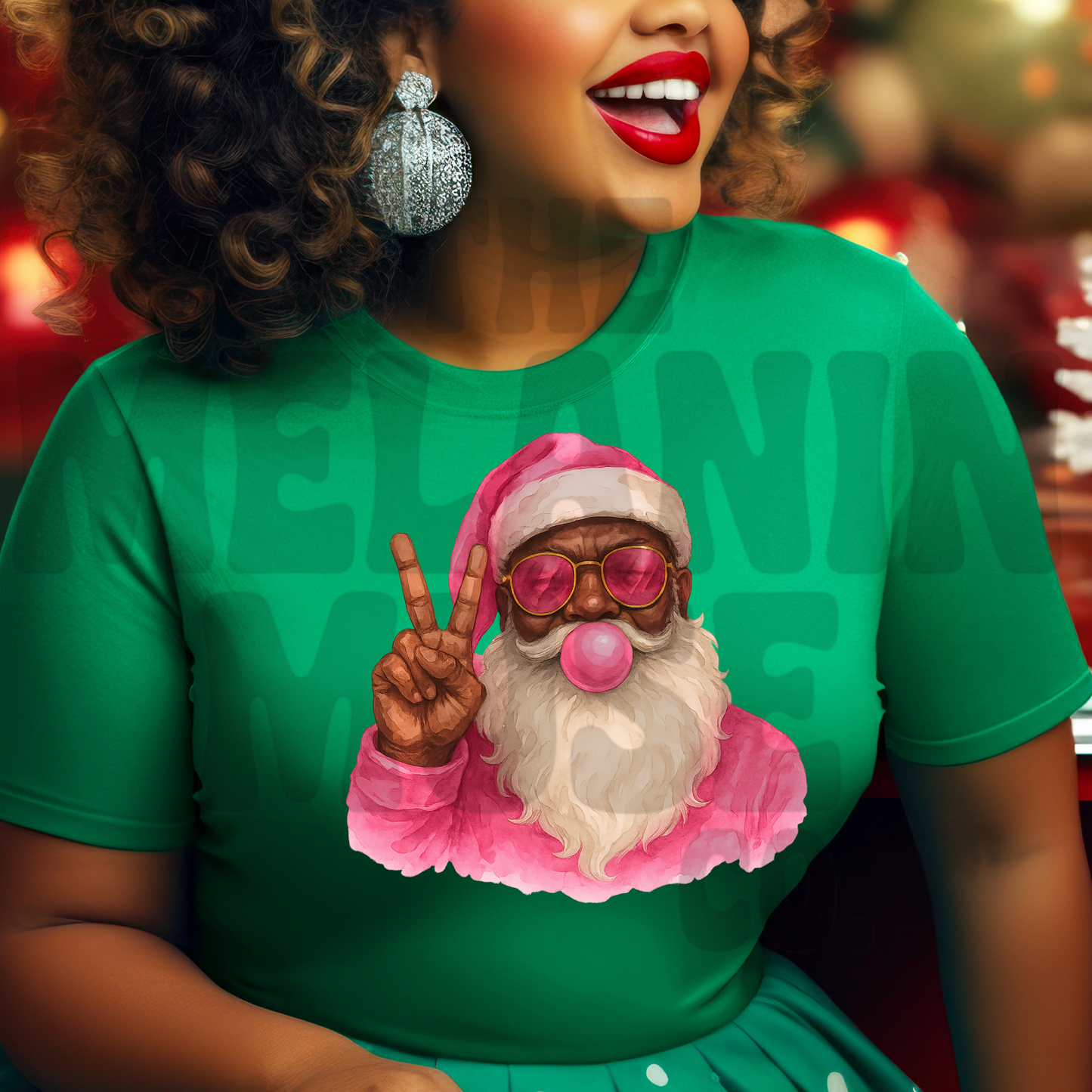 Melanin Bubble Gum Poppin’ Santa Sweatshirt