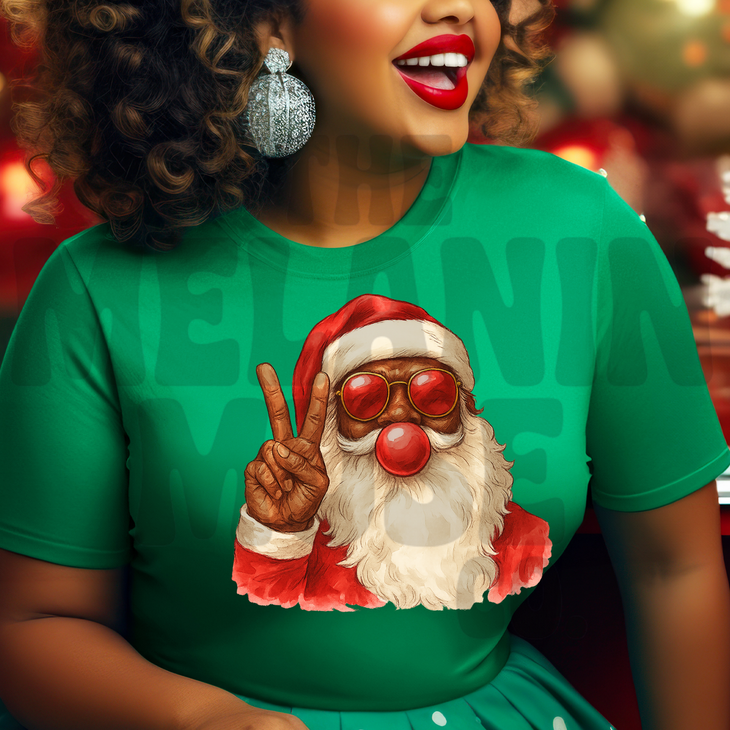 Melanin Bubble Gum Poppin’ Santa Sweatshirt