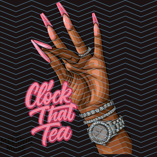 Clock That Tea PNG - Pink