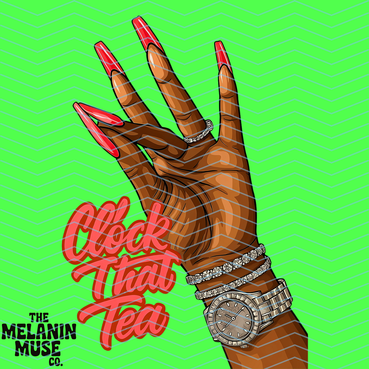 Clock That Tea DTF Transfer