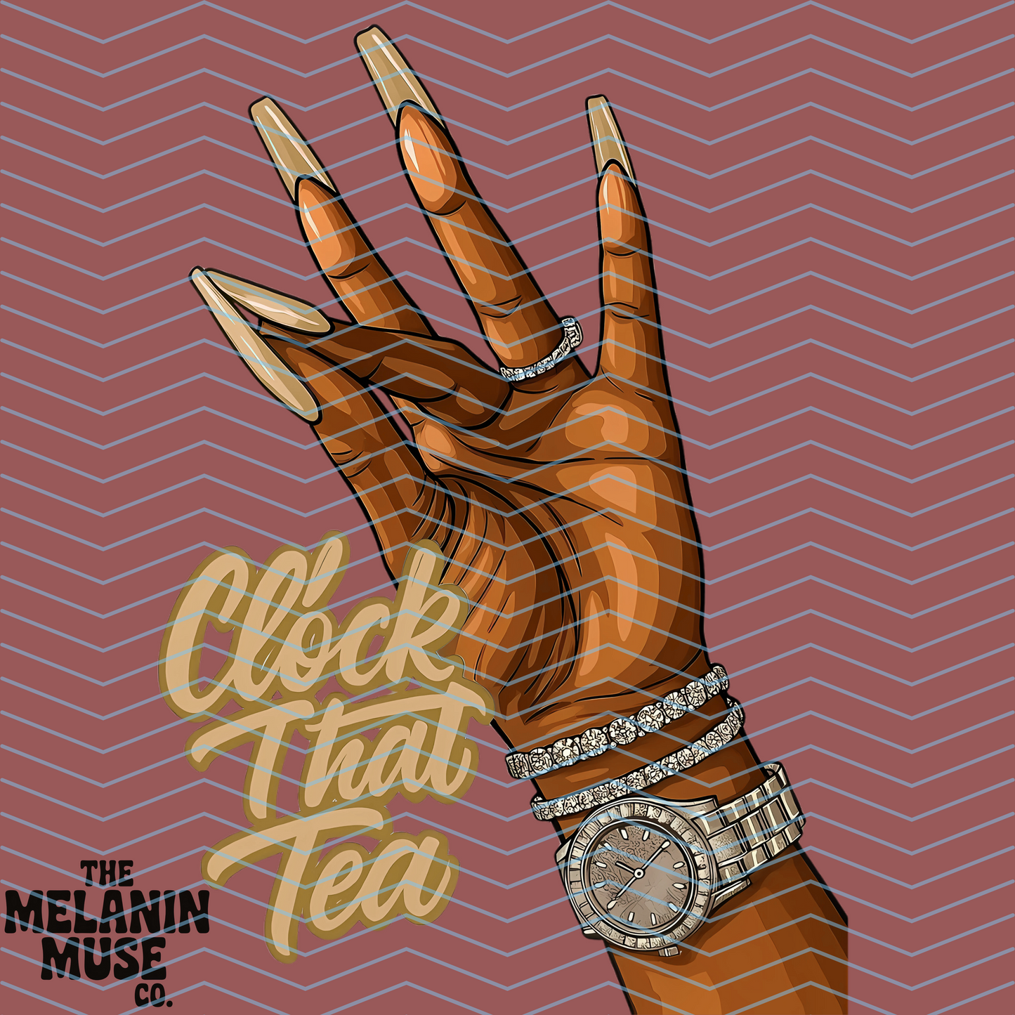 Clock That Tea DTF Transfer
