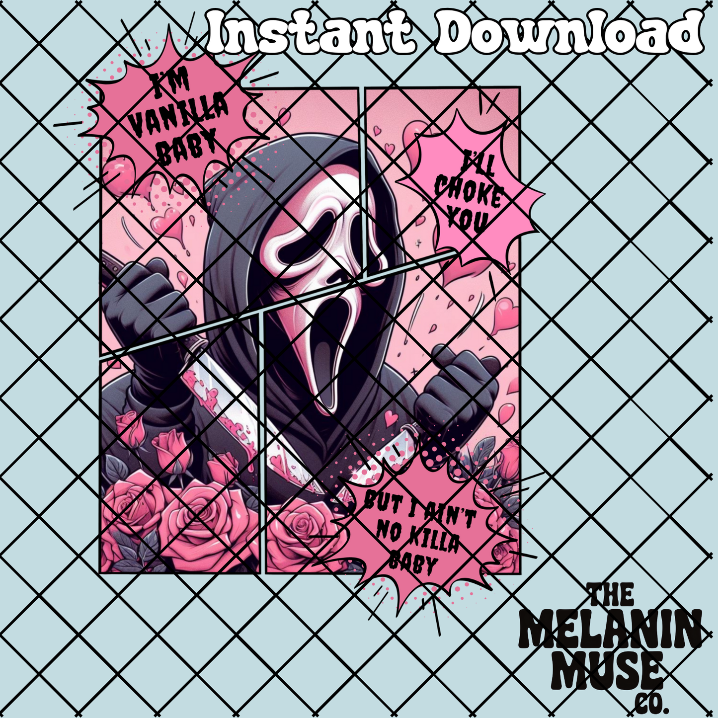 Ghost Face Vanilla Baby Horror Meme 2 Piece PNG