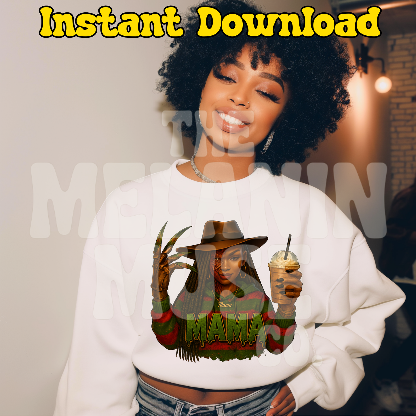 Fright Night, But Make It Melanin – Black Girl Halloween 2-Piece PNG Pack
