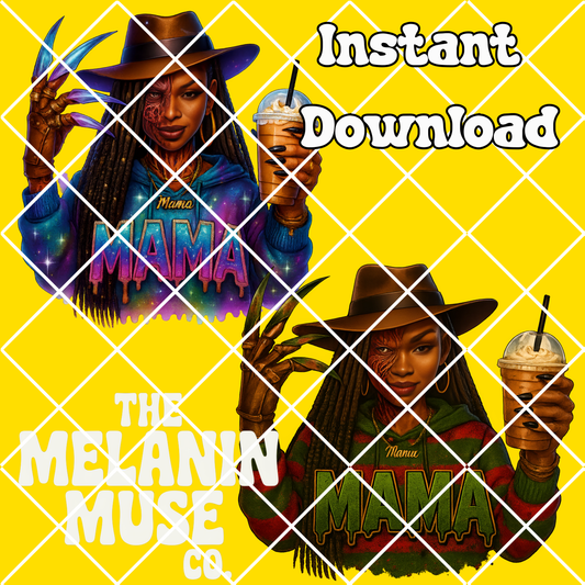 Fright Night, But Make It Melanin – Black Girl Halloween 2-Piece PNG Pack