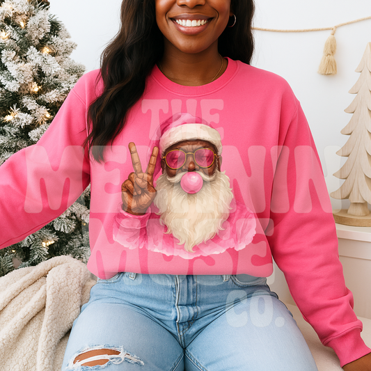 Melanin Pink Santa Poppin Gum DTF Transfer
