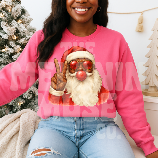 Melanin Red Santa Poppin Gum DTF Transfer